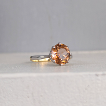 Load image into Gallery viewer, Earthy orange zircon in Art Deco 18ct gold setting