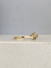 Load image into Gallery viewer, Dainty diamond bypass swirl c1980s 9ct yellow gold