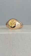Load image into Gallery viewer, The Shamrock ☘️ signet 15ct yellow gold ring