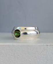 Load image into Gallery viewer, Thick tourmaline donut band vintage sterling silver