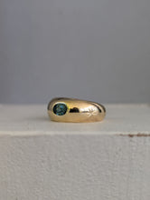 Load image into Gallery viewer, Chunky curved vintage band with teal blue Australian sapphire stars