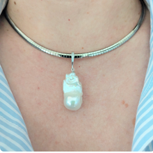 Load image into Gallery viewer, Baroque pearl on vintage Italian omega in sterling silver 925
