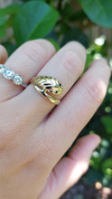 Load image into Gallery viewer, English Emerald eyed snake ring vintage 9ct