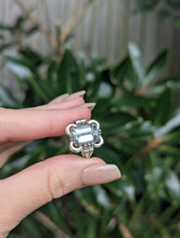 Load image into Gallery viewer, Mid century silver aquamarine ring German made.