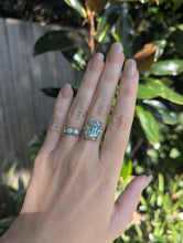 Load image into Gallery viewer, Bright aquamarine in German silver c1930s