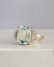 Load image into Gallery viewer, Seashell aquamarine in 9ct Art deco Australian made ring by Lustre
