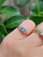 Load image into Gallery viewer, Early Australian 15ct band Joseph Lawrence Blue Zircon