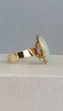 Load image into Gallery viewer, Solid Dragon skin crystal Australian opal ring 9ct vintage