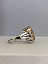 Load image into Gallery viewer, Golden Beryl and diamond platinum cocktail ring