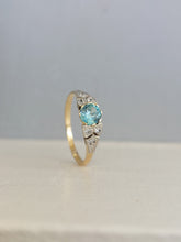 Load image into Gallery viewer, Early Australian 15ct band Joseph Lawrence Blue Zircon