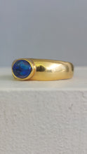 Load image into Gallery viewer, Solid deep blue opal in 18ct yellow gold