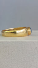 Load image into Gallery viewer, Solid deep blue opal in 18ct yellow gold