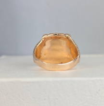 Load image into Gallery viewer, Vintage blue centurion intaglio signet 9ct rosey gold