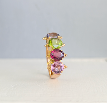 Load image into Gallery viewer, Australian Harlequin four stone ring 18ct rosey gold