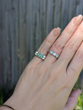 Load image into Gallery viewer, Wonderful handmade silver ribbon ring c1940s with mint tourmaline.