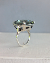 Load image into Gallery viewer, Refreshing prasiolite in vintage sterling silver cocktail ring