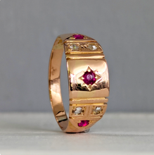 Load image into Gallery viewer, Early Australian Aronson & Co diamond and ruby band 15ct