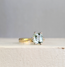 Load image into Gallery viewer, Ethereal natural tourmaline in vintage 9ct yellow and white gold ring