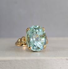 Load image into Gallery viewer, I 💙 the ocean aquamarine cocktail ring in 9ct yellow gold