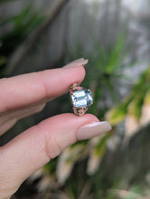 Load image into Gallery viewer, Seashell aquamarine in 9ct Art deco Australian made ring by Lustre