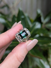 Load image into Gallery viewer, 'Monets Gardens' French made green spinel silver ring c1930s