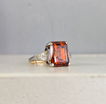 Load image into Gallery viewer, Art Deco c1930 zircon and diamond in 18ct yellow and white gold ring