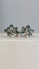 Load image into Gallery viewer, Divine Vintage Parti sapphire spray earrings 9ct white gold