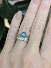 Load image into Gallery viewer, Tantalising parti sapphire & diamonds in 18ct yellow gold c1970s ring