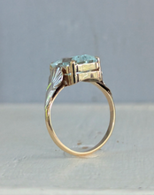 Load image into Gallery viewer, Seashell aquamarine in 9ct Art deco Australian made ring by Lustre