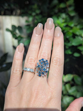 Load image into Gallery viewer, Vintage Australian sapphire spray ring in sterling silver c1970s