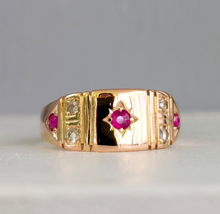 Load image into Gallery viewer, Early Australian Aronson & Co diamond and ruby band 15ct