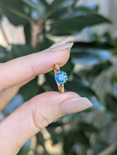 Load image into Gallery viewer, Bright blue Montana sapphire in c1930s ornate 9ct Australian ring.