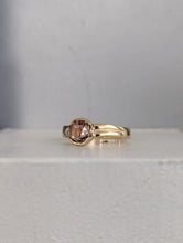 Load image into Gallery viewer, Vintage pink tourmaline and diamonds in 9ct yellow gold