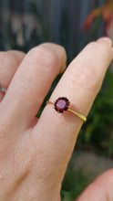 Load image into Gallery viewer, Deep berry pink tourmaline in 9ct yellow gold