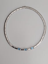 Load image into Gallery viewer, Vintage articulated sterling silver & topaz omega chain