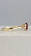 Load image into Gallery viewer, Deep berry pink tourmaline in 9ct yellow gold