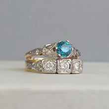 Load image into Gallery viewer, Antique Art Deco Zircon 9ct white and yellow gold