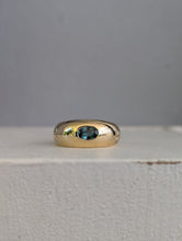 Load image into Gallery viewer, Chunky curved vintage band with teal blue Australian sapphire stars