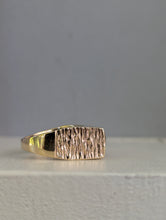 Load image into Gallery viewer, Pink tourmaline & diamond brutalist signet in 9ct yellow gold