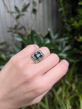 Load image into Gallery viewer, 'Monets Gardens' French made green spinel silver ring c1930s
