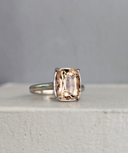 Load image into Gallery viewer, Golden topaz and diamonds in vintage silver 925
