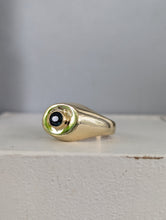 Load image into Gallery viewer, The parti sapphire signet 9ct yellow gold