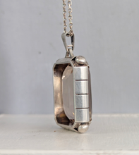 Load image into Gallery viewer, German mid century smokey quartz pendant & chain in silver
