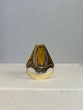 Load image into Gallery viewer, Mid century German yellow tourmaline in 8ct yellow gold