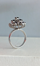 Load image into Gallery viewer, Vintage midnight blue sapphires in sterling silver Brutalist c1970s