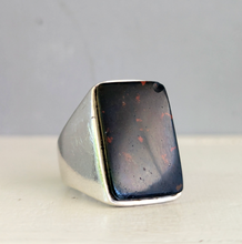 Load image into Gallery viewer, Large vintage German bloodstone signet in silver