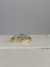 Load image into Gallery viewer, Soft ballerina pink Harts Ranges zircon in a vintage 9ct yellow and white gold trilogy