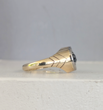 Load image into Gallery viewer, The Wattle Star ⭐ 9ct yellow white gold Parti sapphire star signet