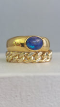 Load image into Gallery viewer, Solid deep blue opal in 18ct yellow gold
