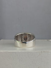 Load image into Gallery viewer, Statement chocolate zircon and Goshenite wide sterling silver ring